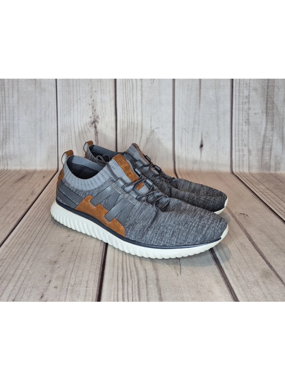 Cole Haan Men's Size 13M GrandMotion Woven Sneakers Gray w/ Leather Accents